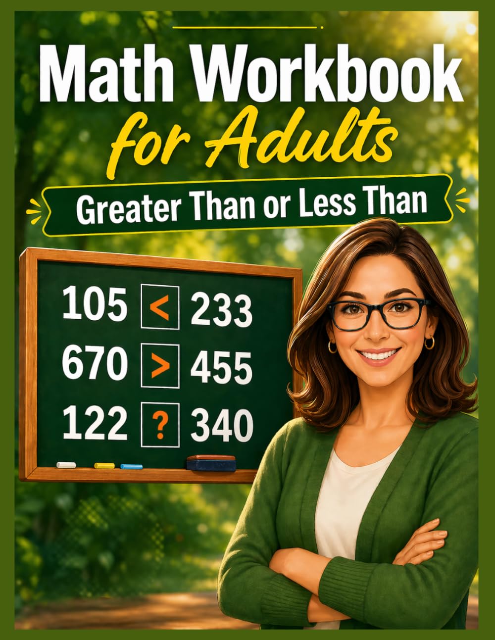 Math Workbook for Adults Greater Than or Less Than: Worksheets For Adults, less than, equal to & greater than, Worksheet Addition And Subtraction Exercises (Games & Activities Math)