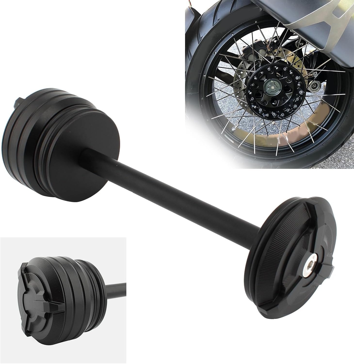 Rear Wheel Axle Fork Crash Protector Slider Spindle Hub Protection Fit For BMW/Sport GT/RT/R(Pure/Racer)/RSSport K R 1200(S/GS/) Adventure NineT Scrambler/Urban G/S 2013-2021 Black
