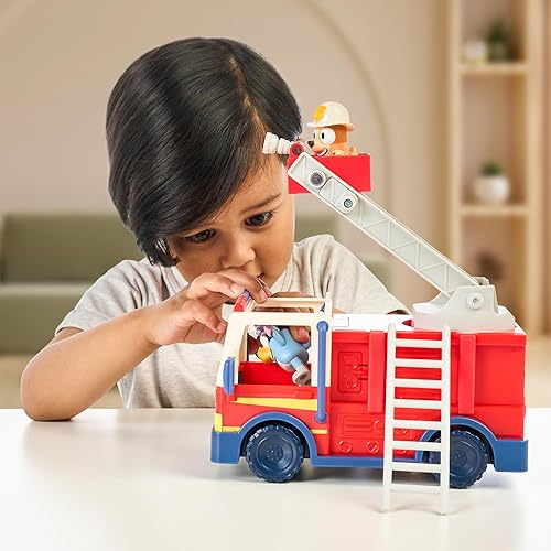 Miniatura 7 de BLUEY Camión de bomberos  Camión de bomberos, exclusivo bingo de bomberos y figuras de Bob Bilby  Levanta la escalera, gírala y despliega la