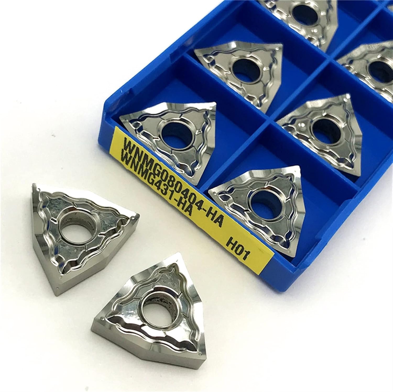 Carbide Insert External Turning Tool Aluminum Turning Inserts Cutting Lathe Tools (Angle : WNMG080402 HA H01, Shank Diameter : 10PCS)