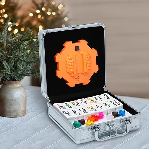 Miniatura 5 de Yinlo Juego de dominó de tren mexicano con efecto de sonido, juego de dominó número para viajes, 91 azulejos dobles de 12 colores juego de viaje con