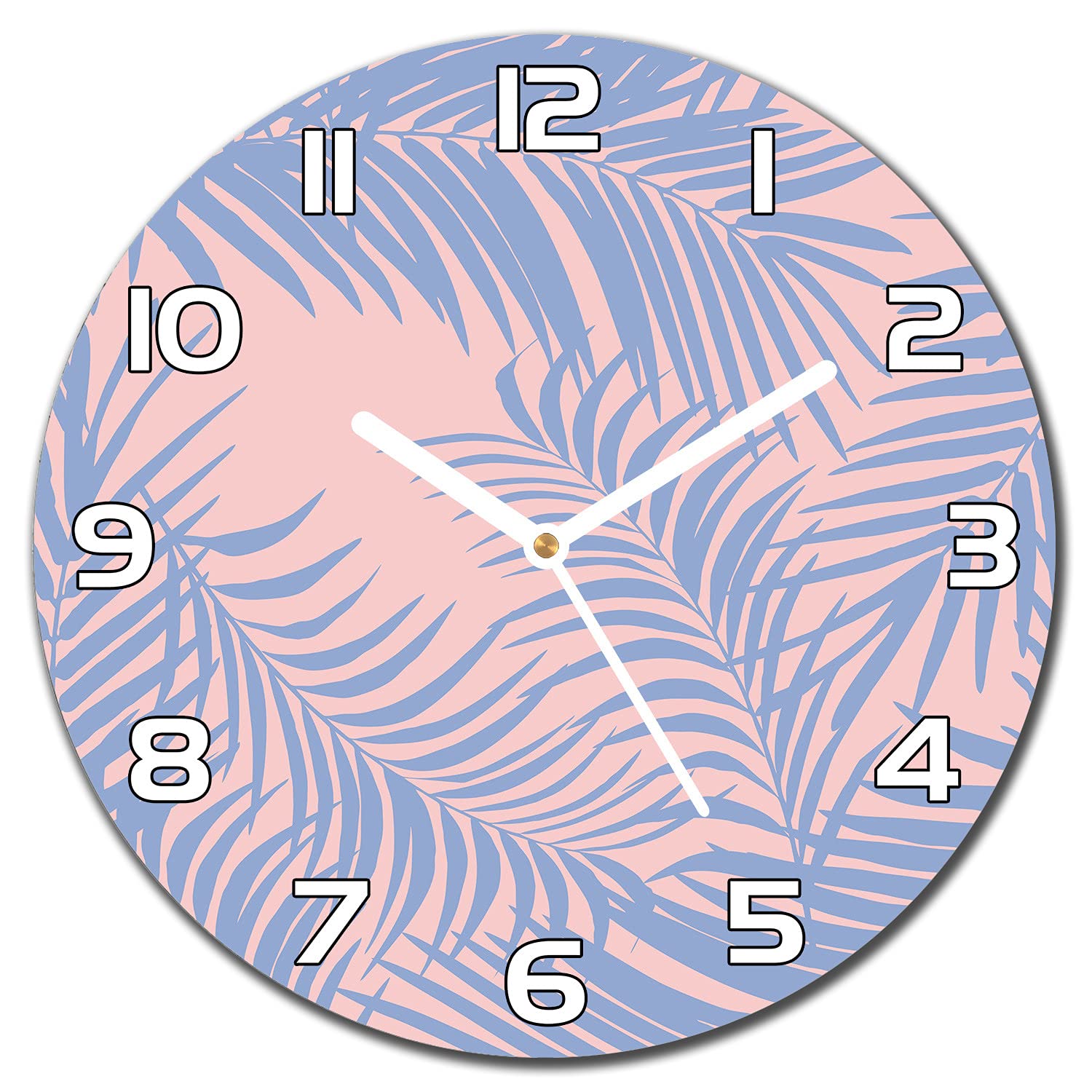 Horloge en Verre Murale Ronde 30 cm Coloray Motif Floral Horloge Moderne Salon