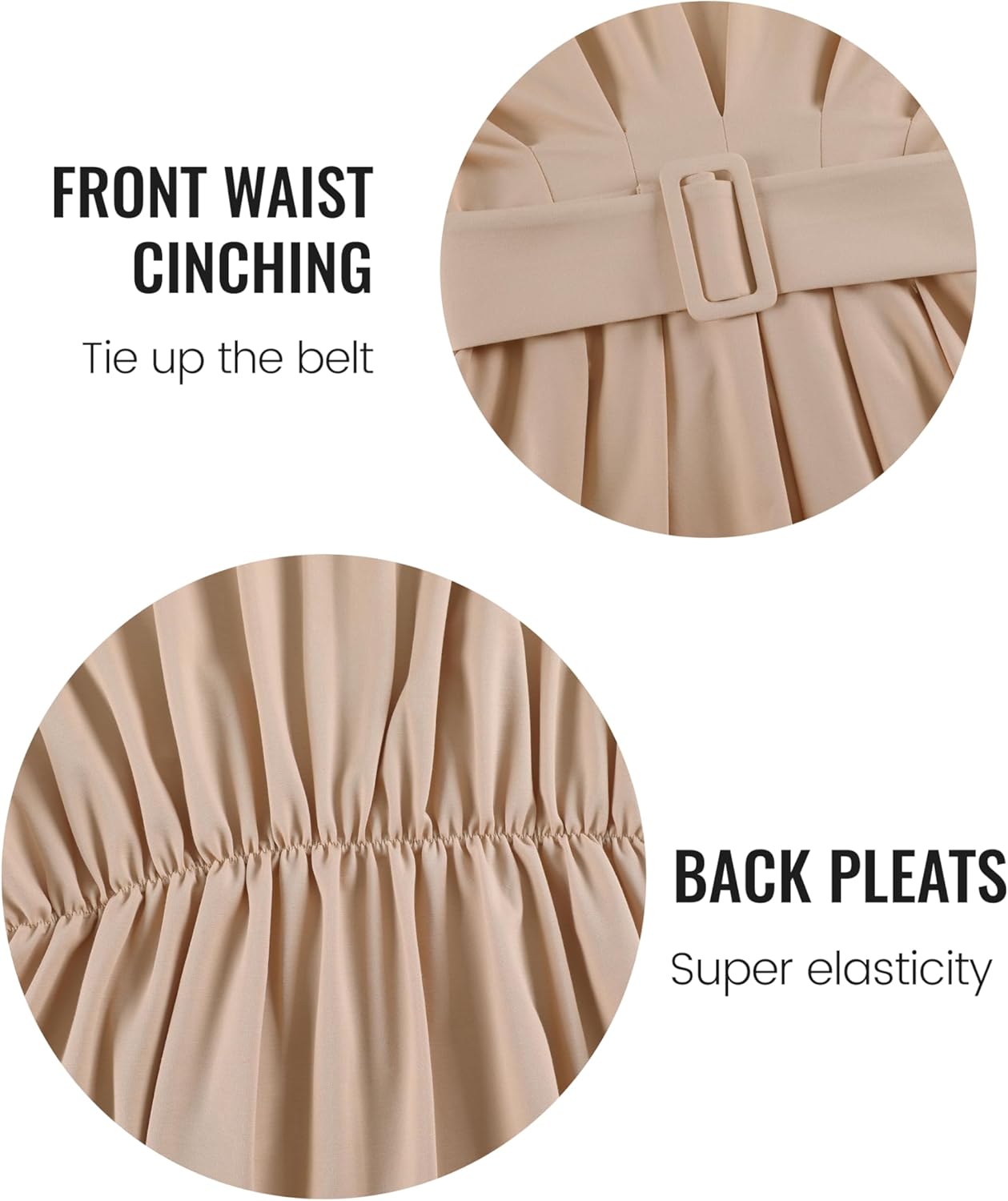 EsheSy Women's Peplum Sweatshirt Long Sleeve Boat Neck Pleated Top Dressy Casual Pullover Tunics Bussiness Shirts with Belt - Image 7