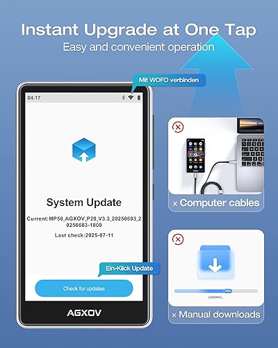 Miniatura 9 de Reproductor de MP3 de 144 GB con Bluetooth y WiFi, reproductores de MP3 y MP4 con pantalla táctil de 4.02 pulgadas y altavoz, reproductores de