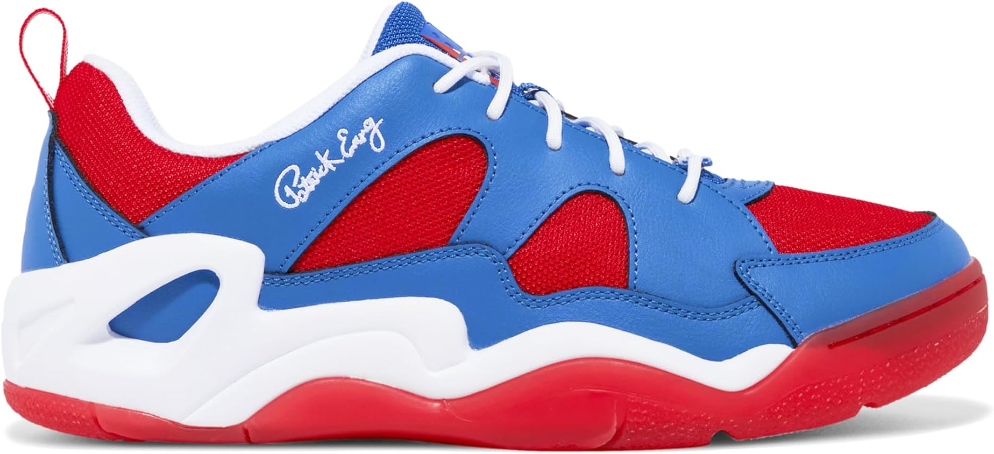 red white and blue gym shoes