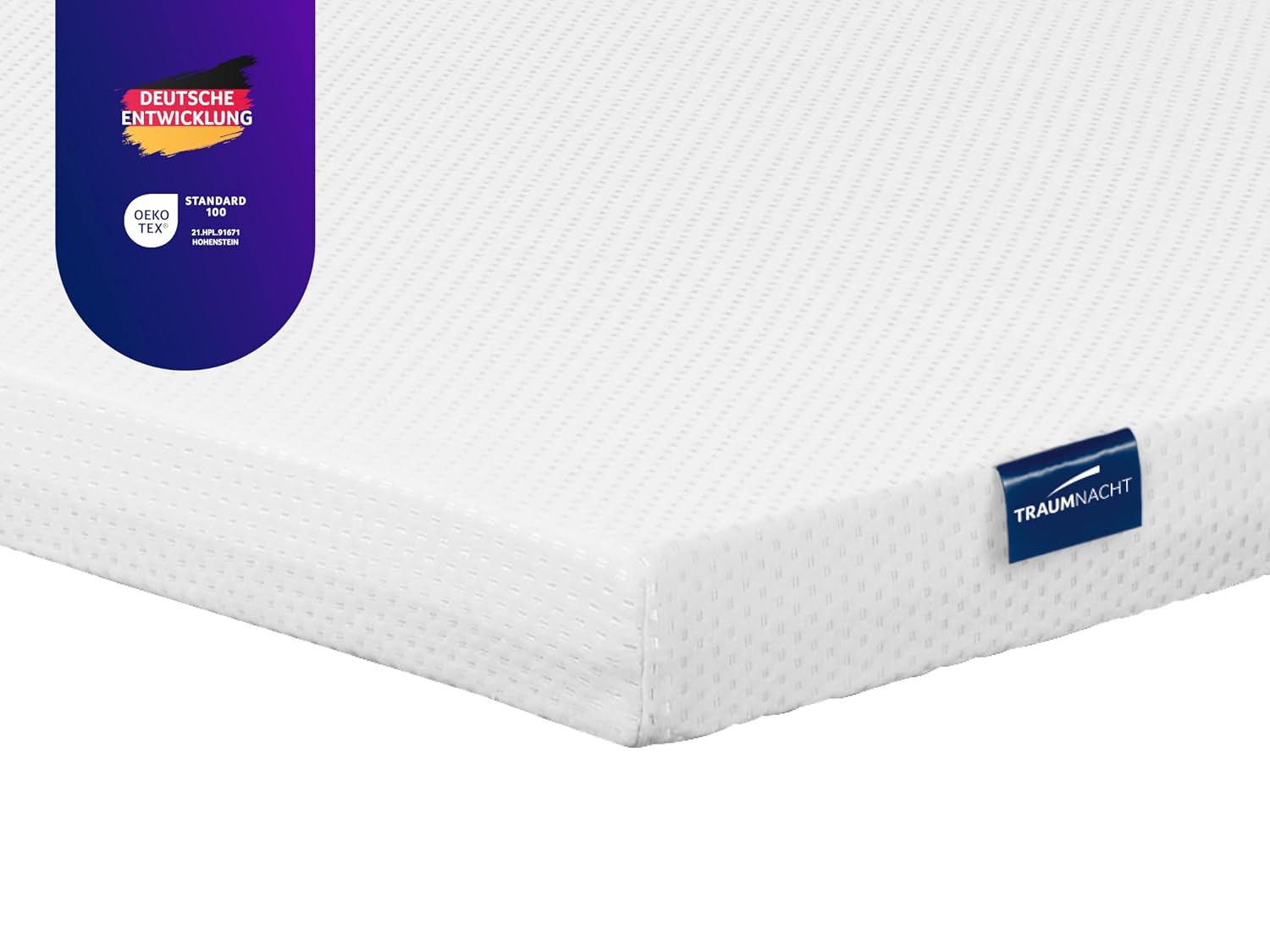 Traumnacht Komfort orthopädischer Matratzentopper, mit einem bequemem Komfortschaumkern in dem Härtegrad 2, 90 x 200 cm