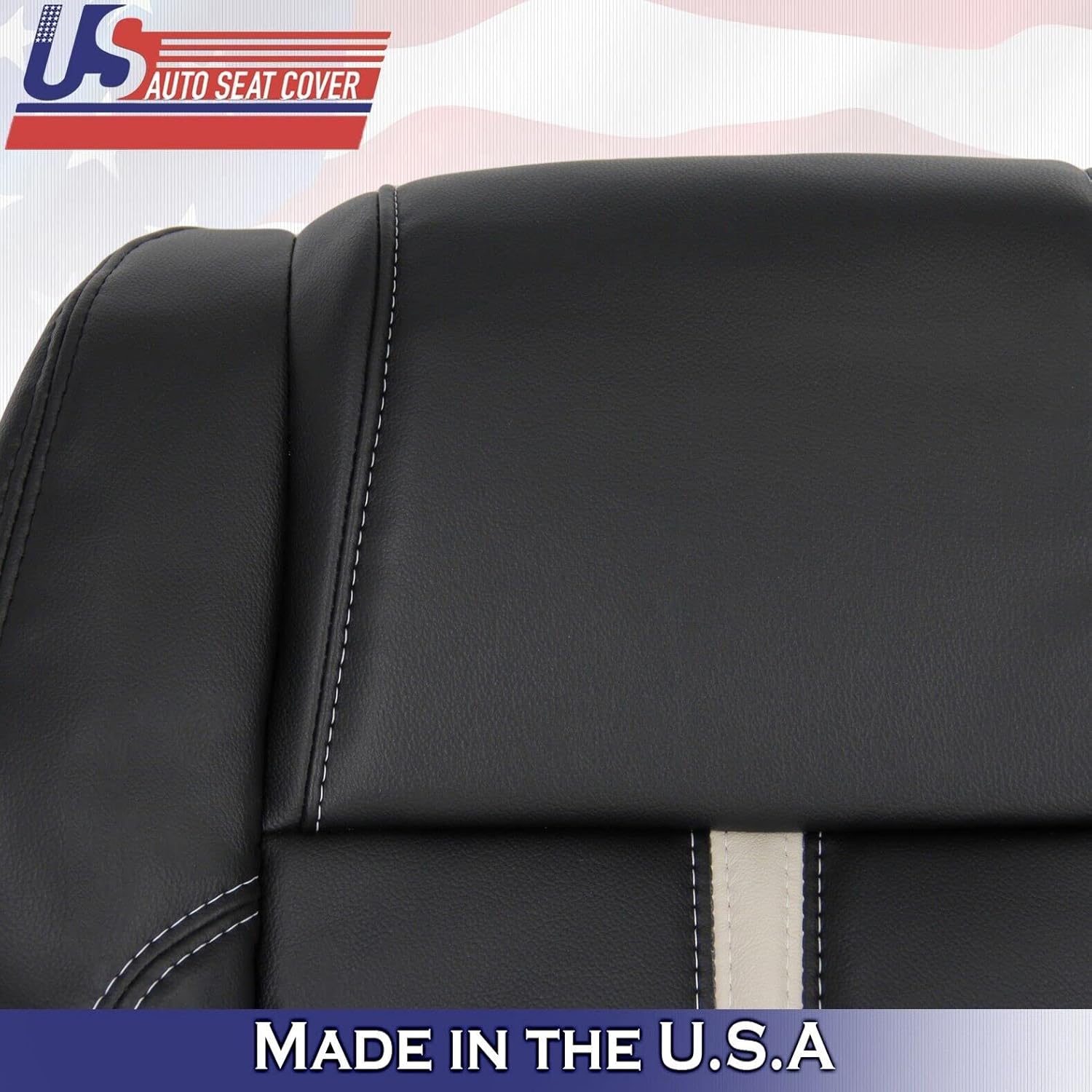 U.S.AutoSeatCover 2010 Compatible with Compatible withd Mustang Gt Coupe Front 2 Top & 2 Bottom Leather Seat Covers Black