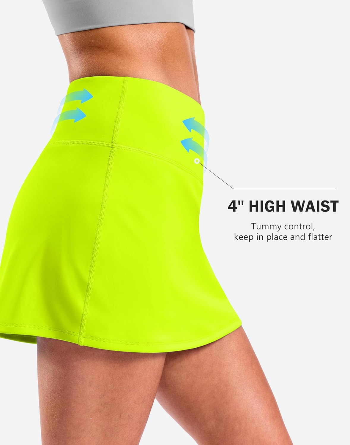 SANTINY 13.5"/15" Skorts for Women with 2 Pockets High Waisted A Line Casual Pickleball Golf Skort Athletic Tennis Skirt