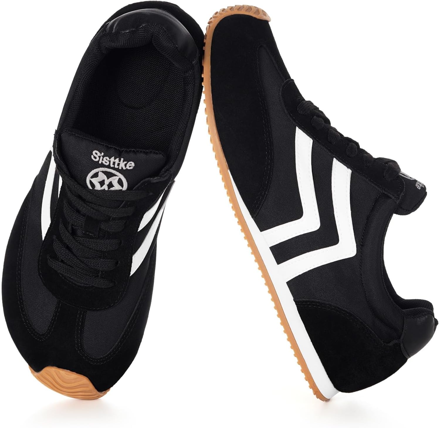 Fashion Sneakers for Women Wide Width Casual Sneakers Genuine Leather Walking Shoes Trendy Lightweight Comfort Lace-Up Non Slip for Outdoor with Memory Foam Insole