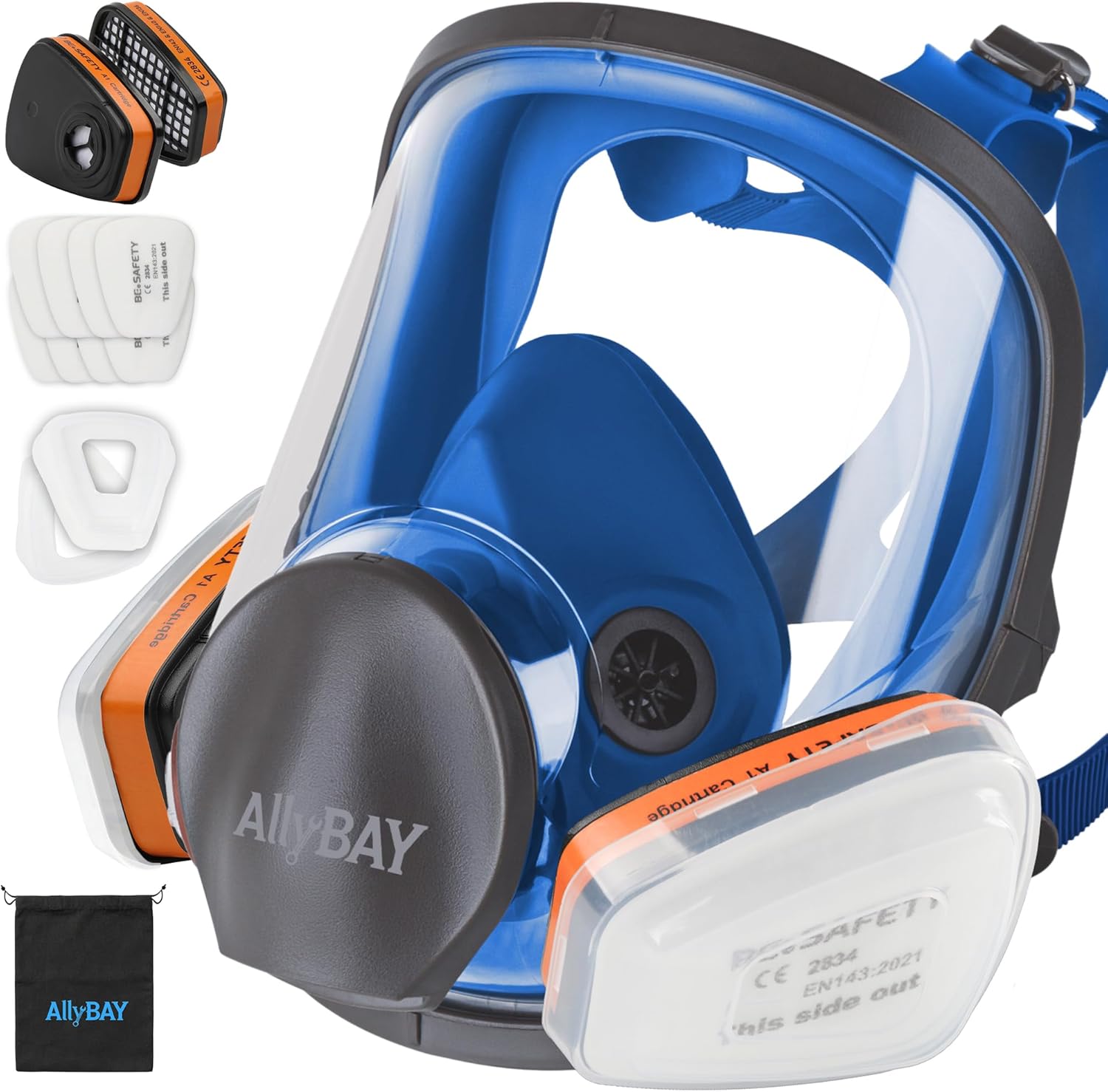 Reusable Respirator Mask with A1 & P2 Filters for Dust,Gas,Painting, Woodworking, Sanding, Construction,Clearning