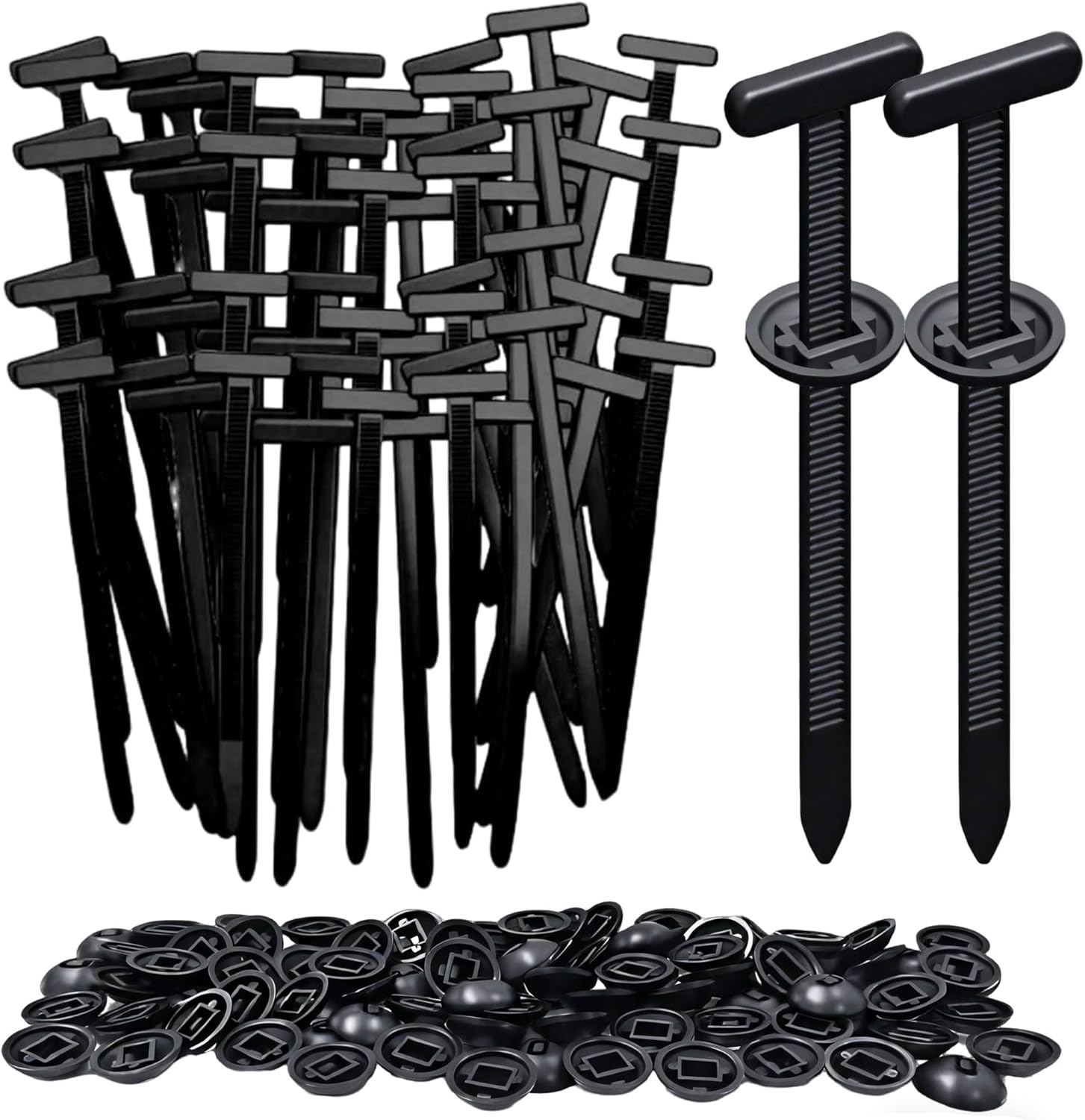 Nylon Universal Cable Tie Buckle, 2026 New Upgrade Heavy Duty Self-Locking Rivet Zip Ties Holder, Multifunctional Cable Tie Buckle for Car Daily Repair, Home, Office, Workshop (100 Pcs)