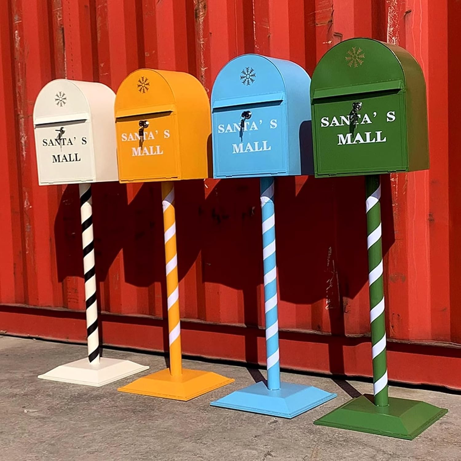 Key Drop Box Wall Mount Mailbox Mailboxes for Outside Wall Mount, Metal Mailbox, Mount Mailbox and in Ground Post kit, Mailbox Post System(Yellow)