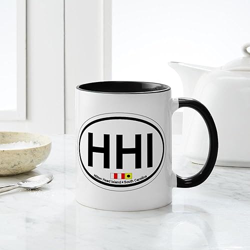 Miniatura 4 de CafePress Hilton Head Island SC - Taza de café de cerámica con diseño ovalado, taza de té, 11 onzas