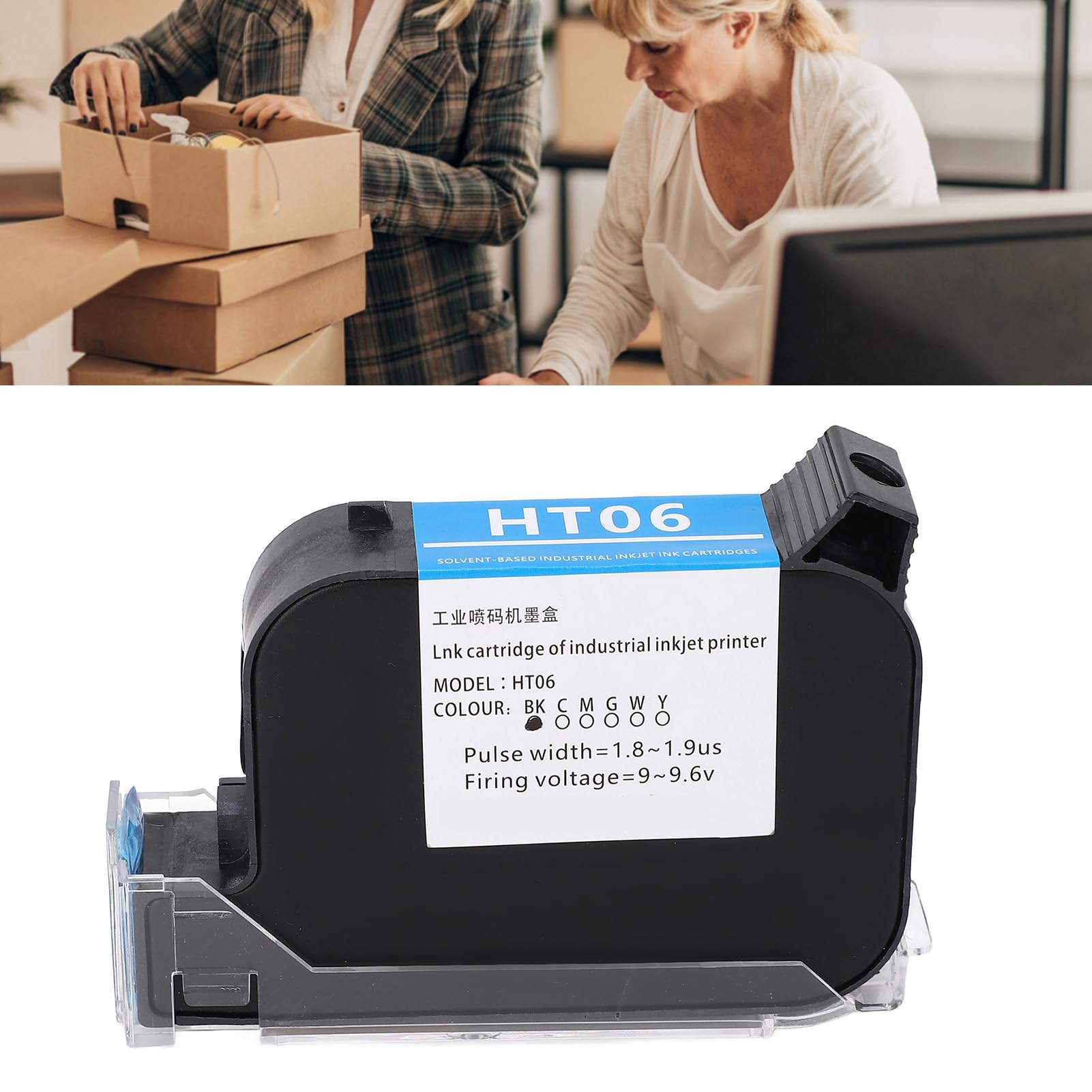 Ausla 42 Ml Schwarze Tintenpatrone, Hohe Effizienz und Schnelles Trocknen, für SC12 SC12T CP12 CP12W SC12KJ 12,7 Mm Handheld-Tintenstrahldrucker, Ersatz-Tintenpatrone