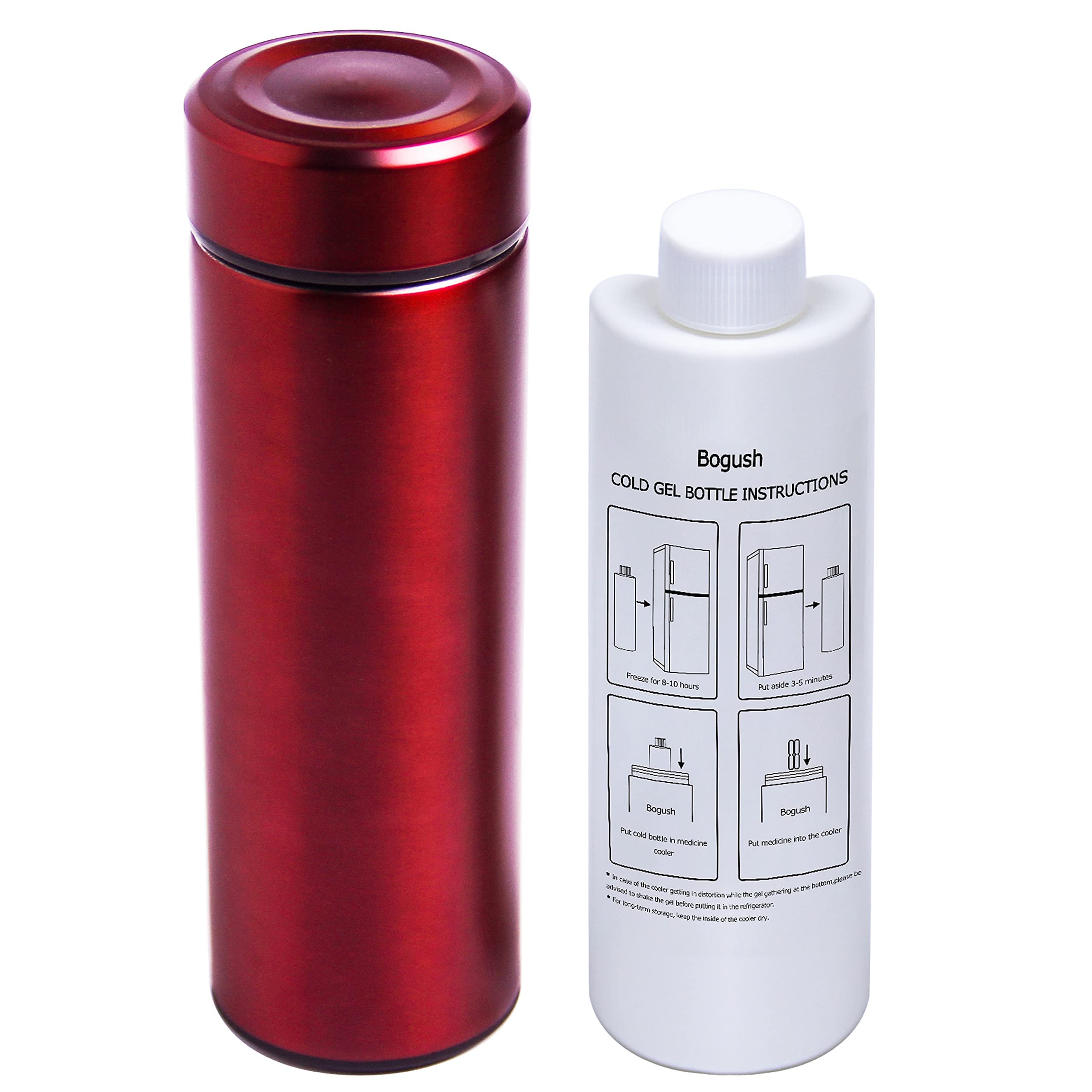 Festaum 48H Portable Medicine Travel Cooler, Insulin Cooler Travel Case, Diabetic Cooler Travel Case Medical Pen Holder Insulina Bottle with Biogel Ice Pack Diabetic Supplies (Red)