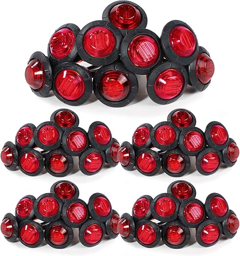 MADCATZ Paquete de 50 luces LED rojas de 34 pulgadas, 3 luces LED laterales para remolque, indicador de distancia de 12 V CC