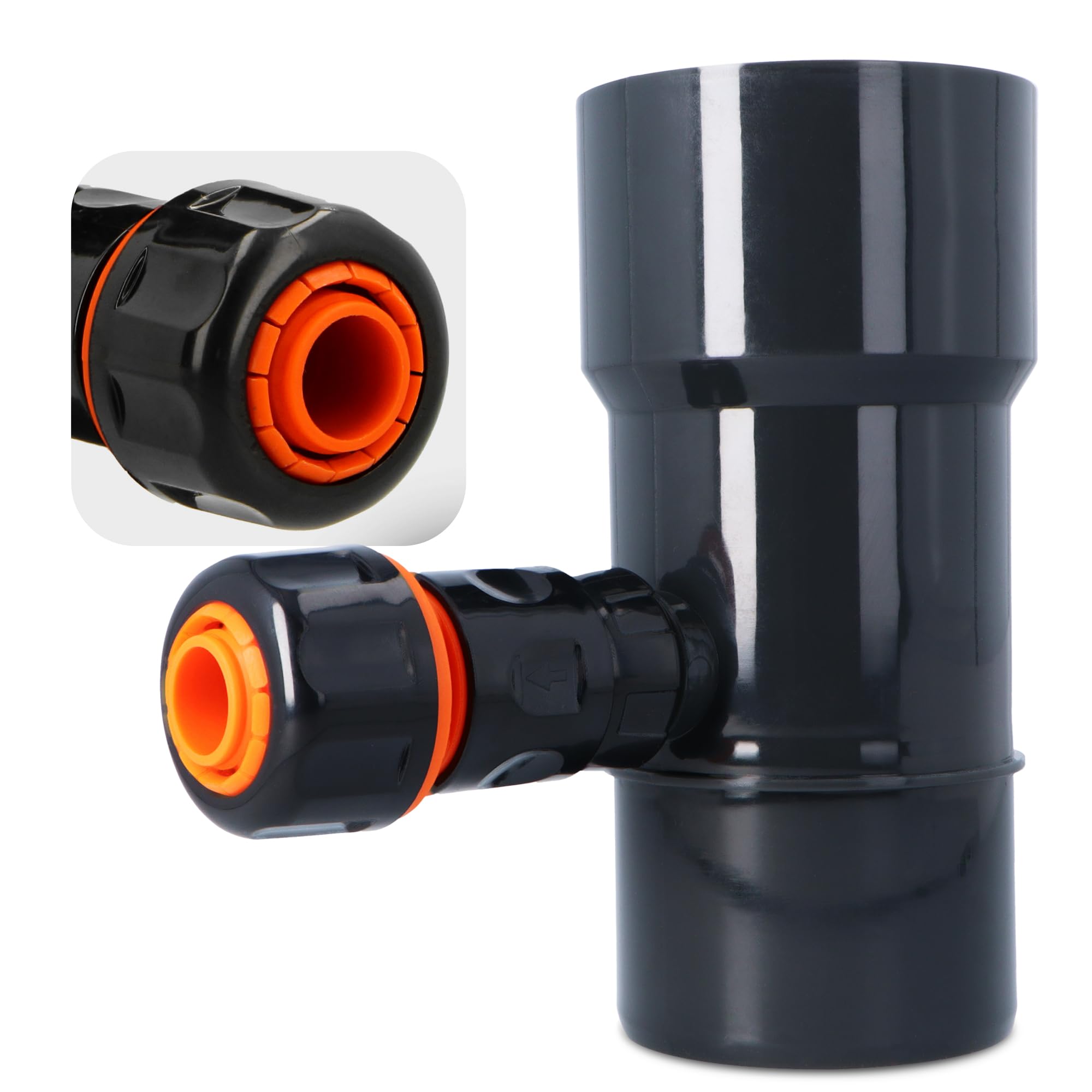 Raccolta dell'acqua piovana per tubo di scarico da 70 – 110 mm, raccoglitore di pioggia con accessori di montaggio, collegamento per serbatoi di pioggia, connettore per tetti fino a 90 m² (tubo
