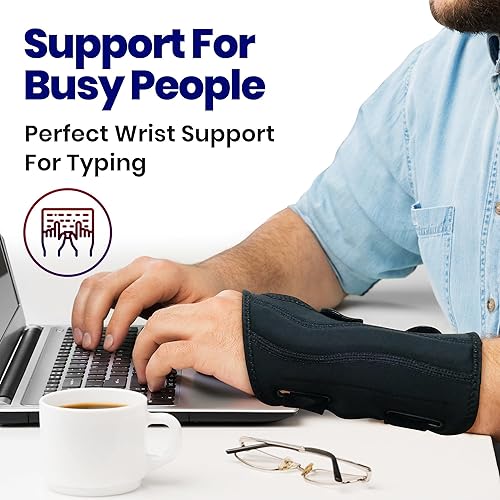Miniatura 6 de Muñequera para túnel carpiano, soporte nocturno, estabilizador de brazo y férula de muñeca para el síndrome del túnel carpiano, manga de compresión