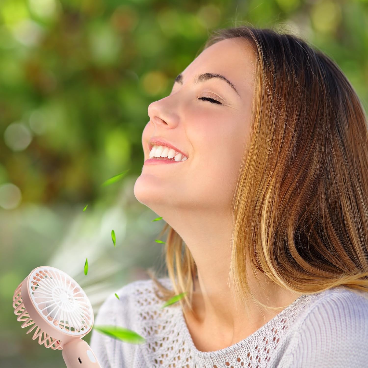 12 Pack Mini Portable Handheld Fan Bulk for Travel 3 Speeds, Rechargeable USB Battery Operated, Small Personal Eyelash Fans for Women Outdoor (Pink Blue White,Simple Style)