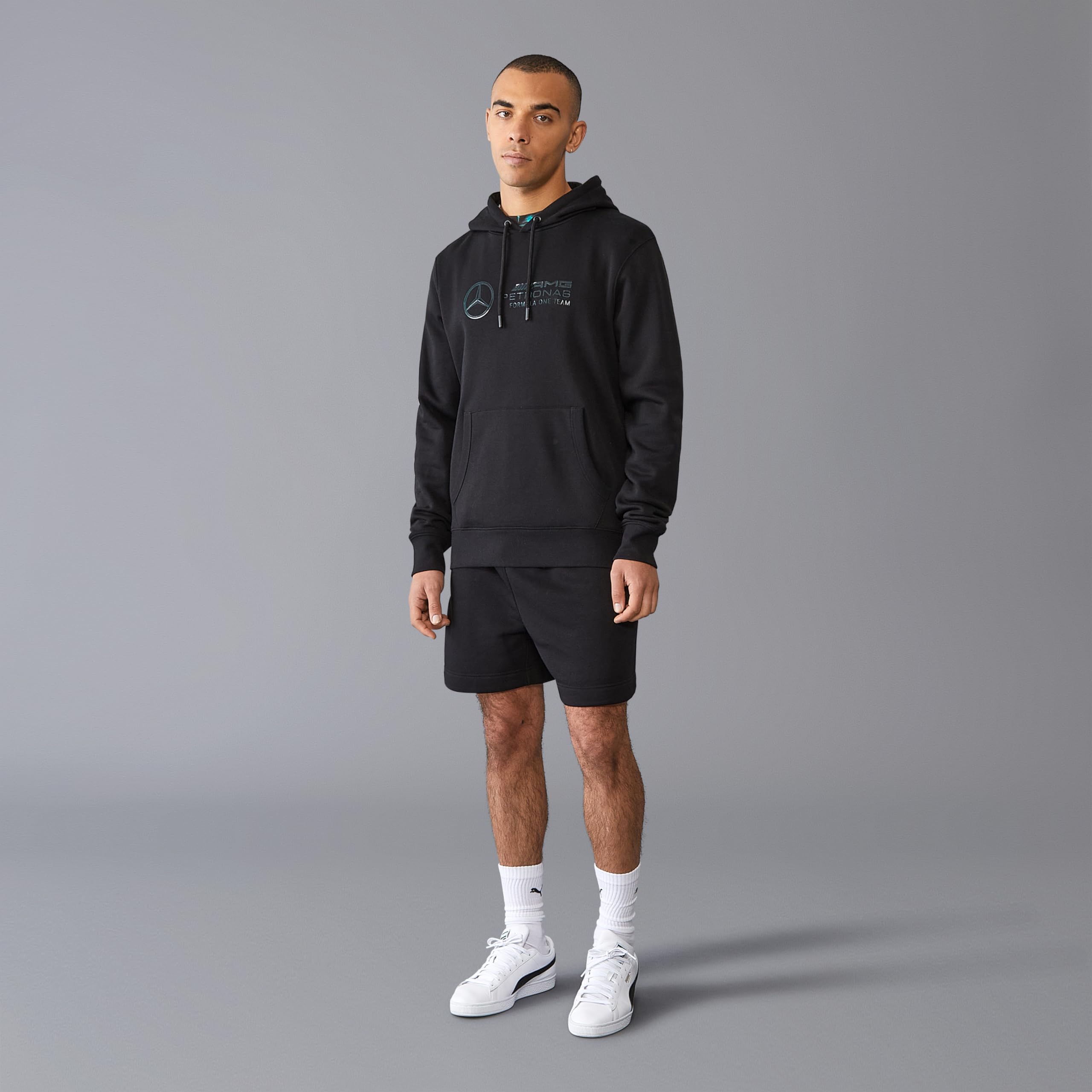 Mercedes AMG Petronas Sudadera con Capucha F1 Stealth Logo para Hombre - Negro - Tamaño: L