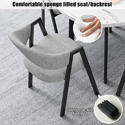 Miniatura 5 de YVYKFZD Mesa de sala de recepción de oficina, mesa de conferencias redonda con patas de metal, mesas y sillas de sala de conferencias pequeñas