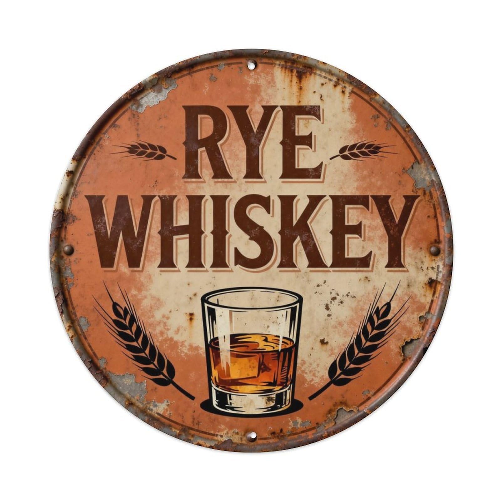Rye Whiskey Metal Tin Sign Plaque