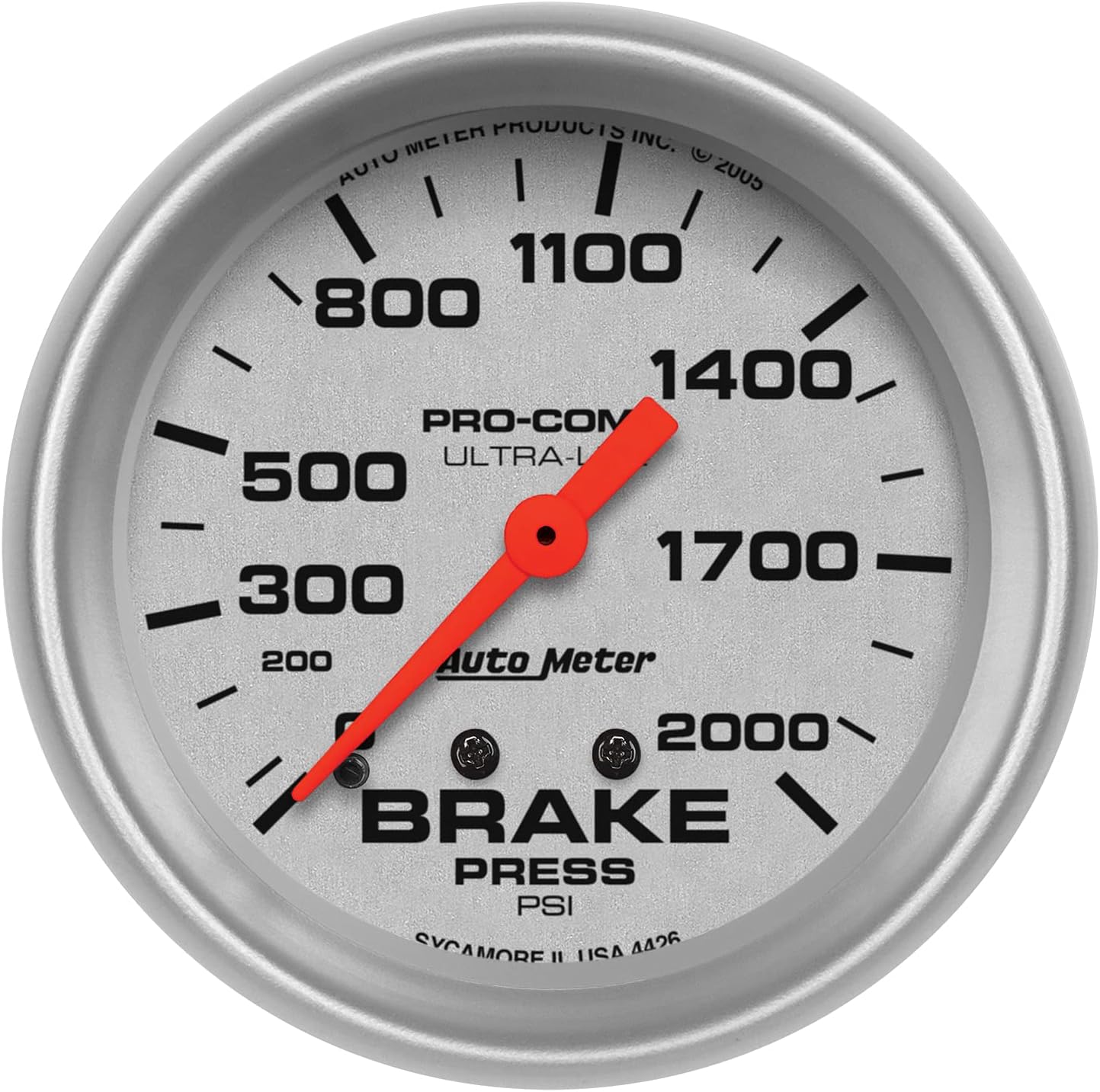 Auto Meter 4426 Ultra-Lite Mechanical Brake Pressure Gauge,2.625 in.