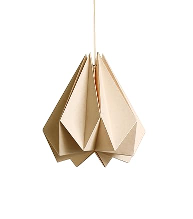 Brownfolds Light Peach Paper Origami lamp Shade; Vanilla Bliss Single Pack