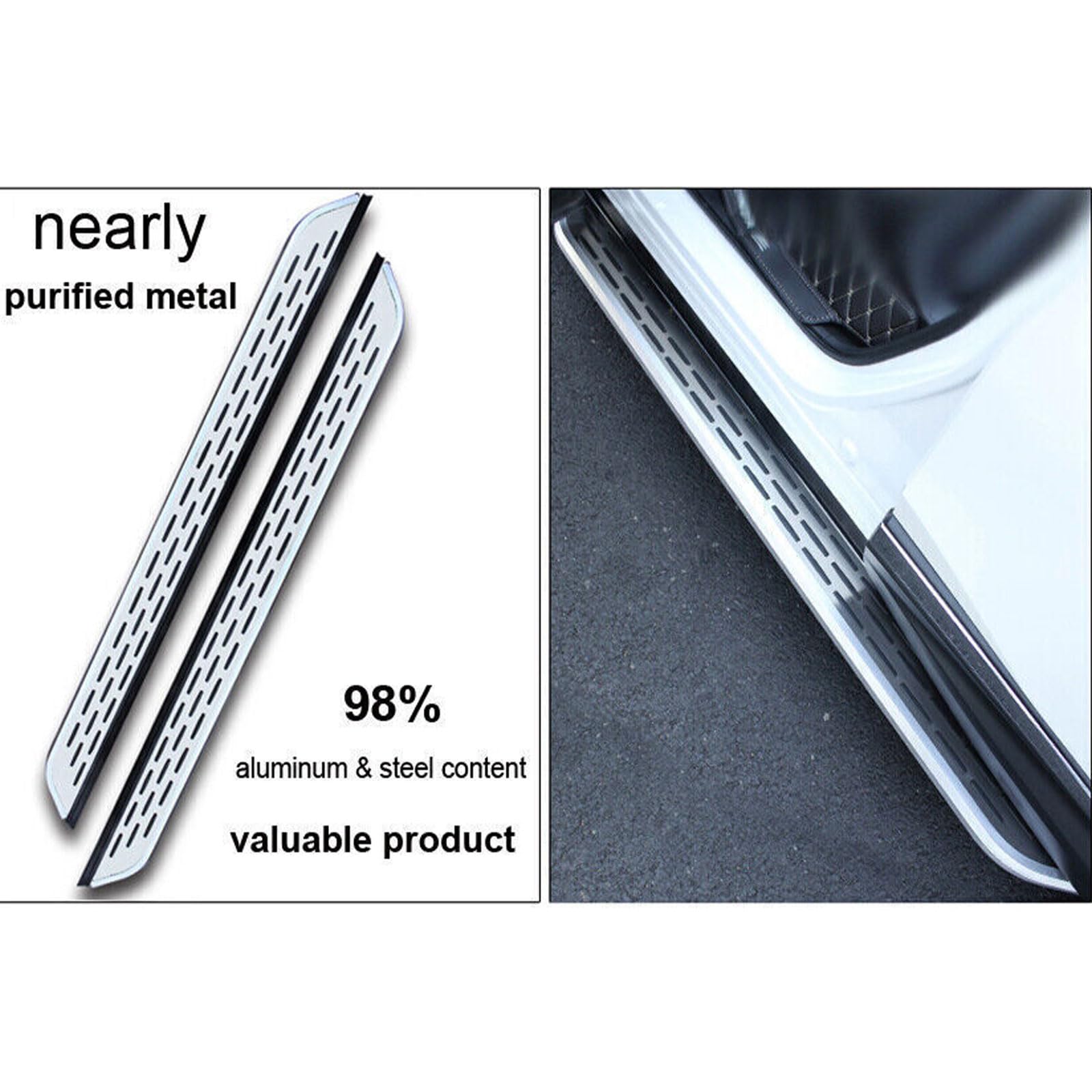 2-Piece Running Boards For Honda Ridgeline 2017-2025 - Aluminum Side Steps With 500lb Capacity