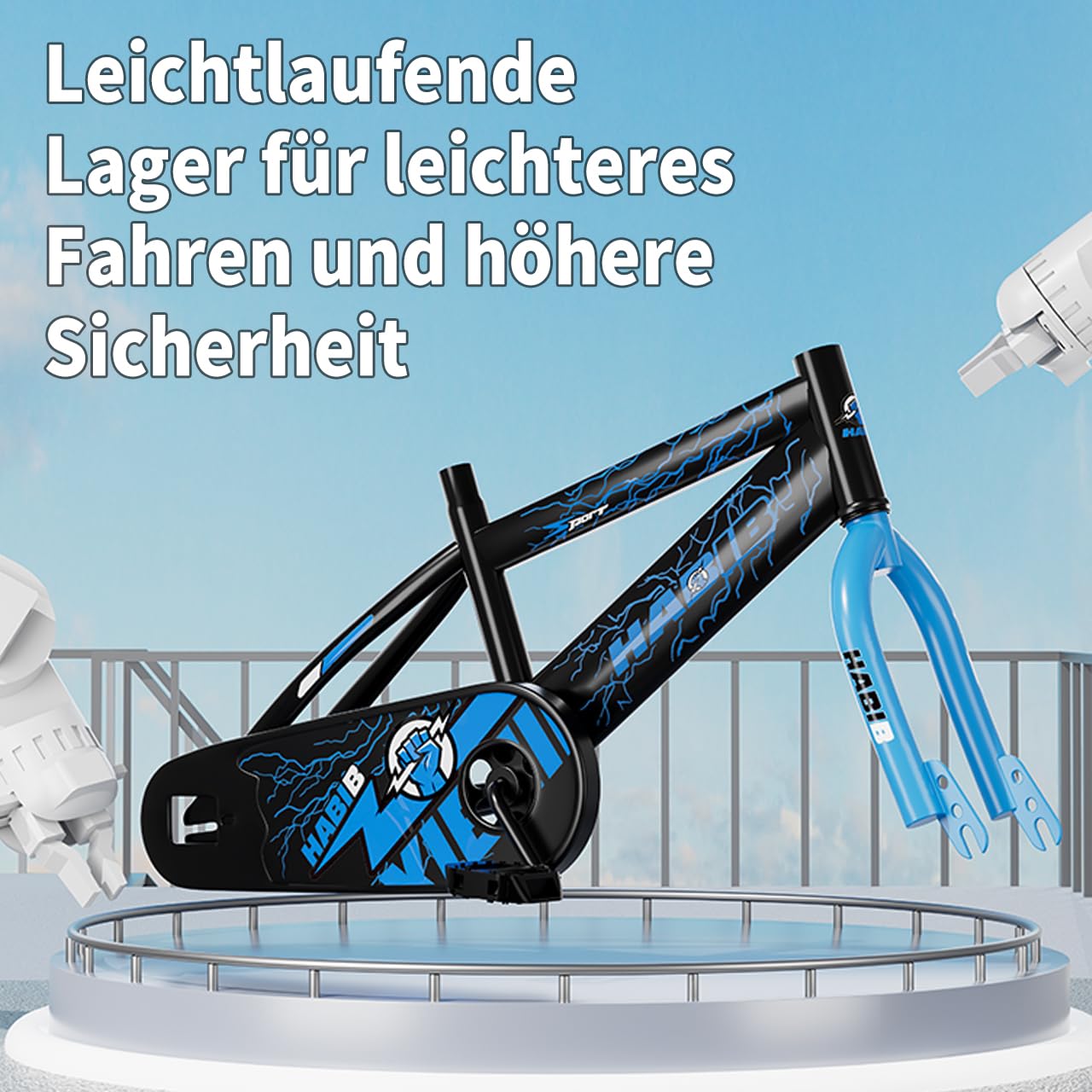 Habib Kinderfahrrad Jungenfahrrad 12 14 16 Zoll ab 3 Jahre – mit LED Stützrädern, Korb, Klingel & GRATIS Helm & Pumpe, Vorderradbremse
