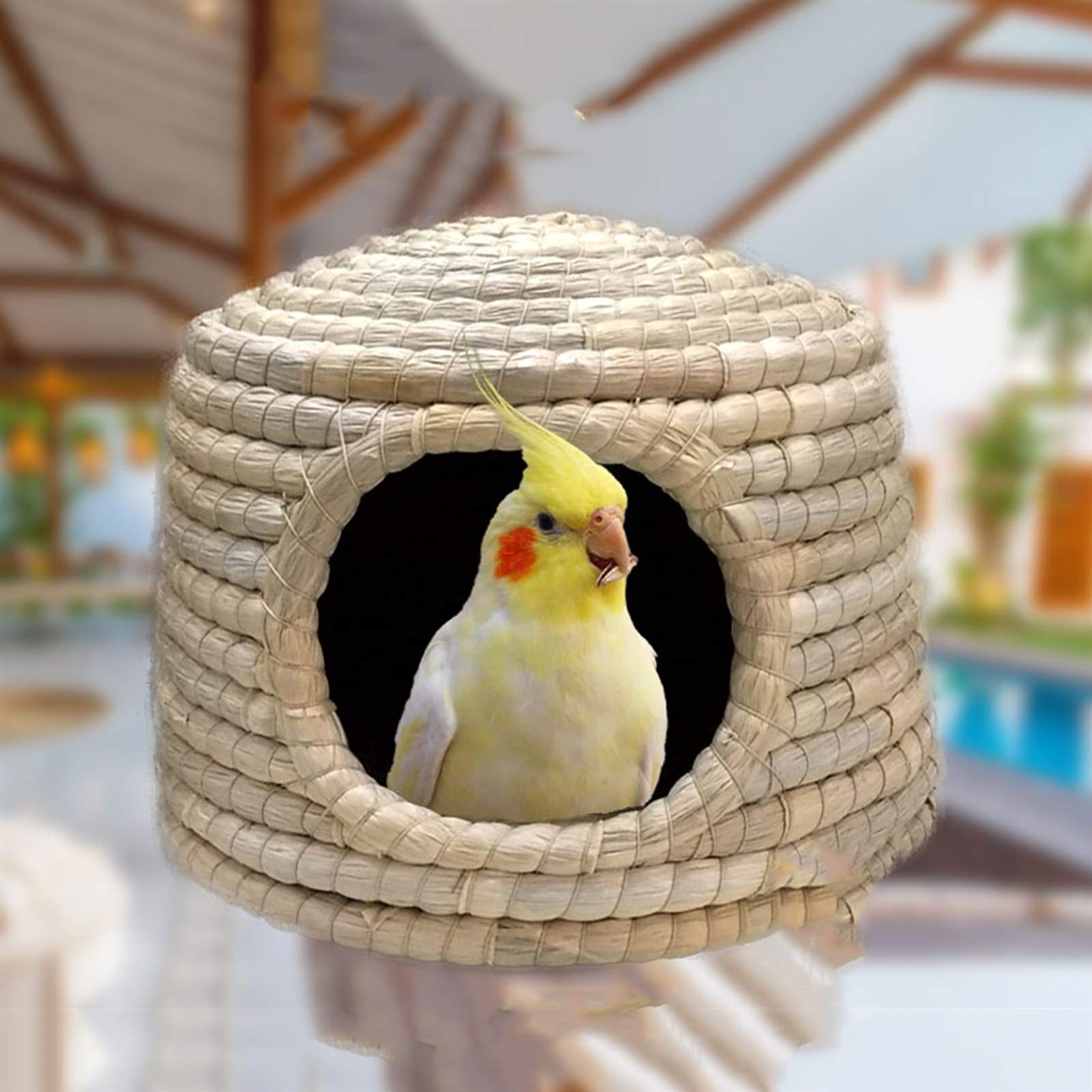 Nidos para PáJaros El Nido de pájaros Tejidos de Paja se USA para los Lugares de Descanso y Reproductores para Las Palomas de Mascotas y los Loros, 25x20cm, 30x21cm, 35x25cm, 45x33cm