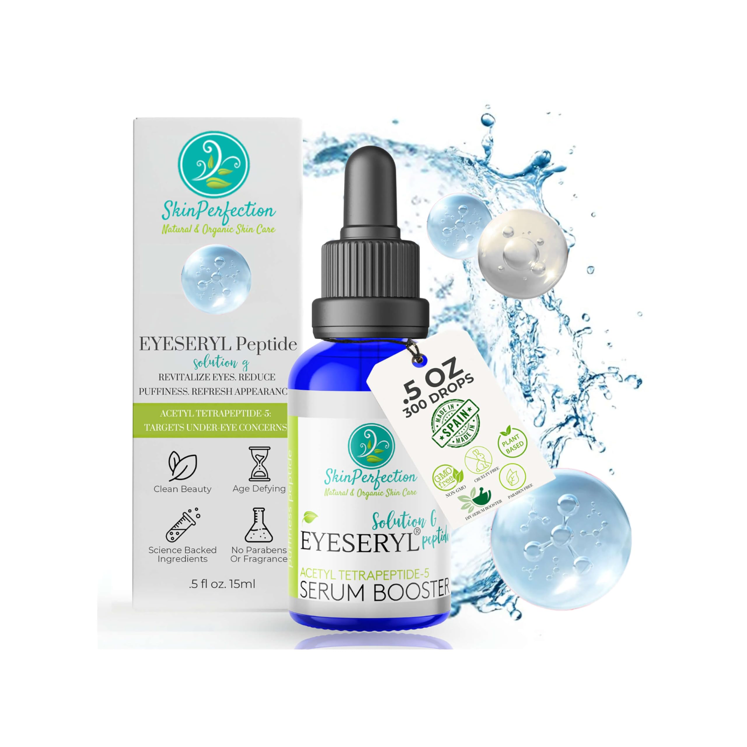 Skin Perfection Eyeseryl Anti-Aging Serum Booster for Puffy Eye Bags | Reduce Puffiness | Tighten and Firm Under-Eye Slackness | Make Any Eye Cream More Effective | Acetyl Tetrapeptide-5