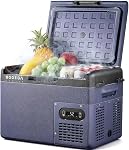 BODEGACOOLER 12 Réfrigérateur de voiture volt – 16QT Portable, faible bruit, refroidissement rapide avec LED Affichage, options de charge multiples, écoénergétique pour les voyages routiers & Aventures en plein air