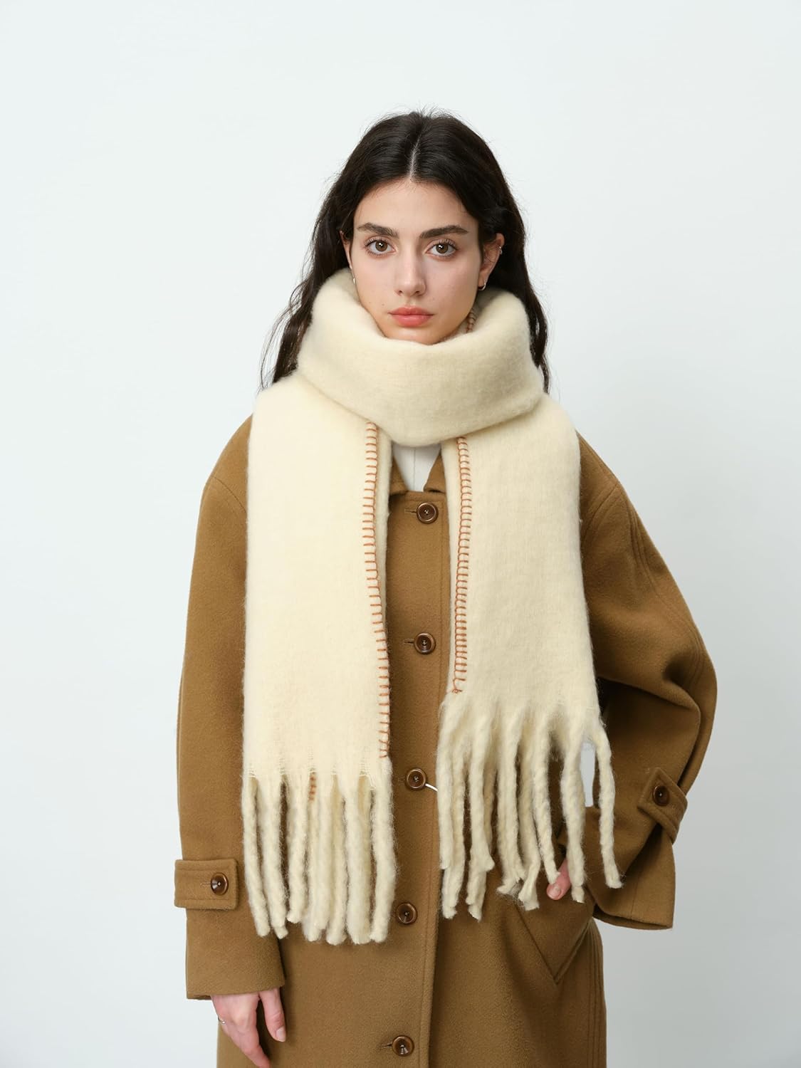 Soft Cashmere Feel Scarf Soft Winter Scarves for Women Long Shawl Large Scarf Cold Weather Thick Blanket Shawl Wrap - Image 6