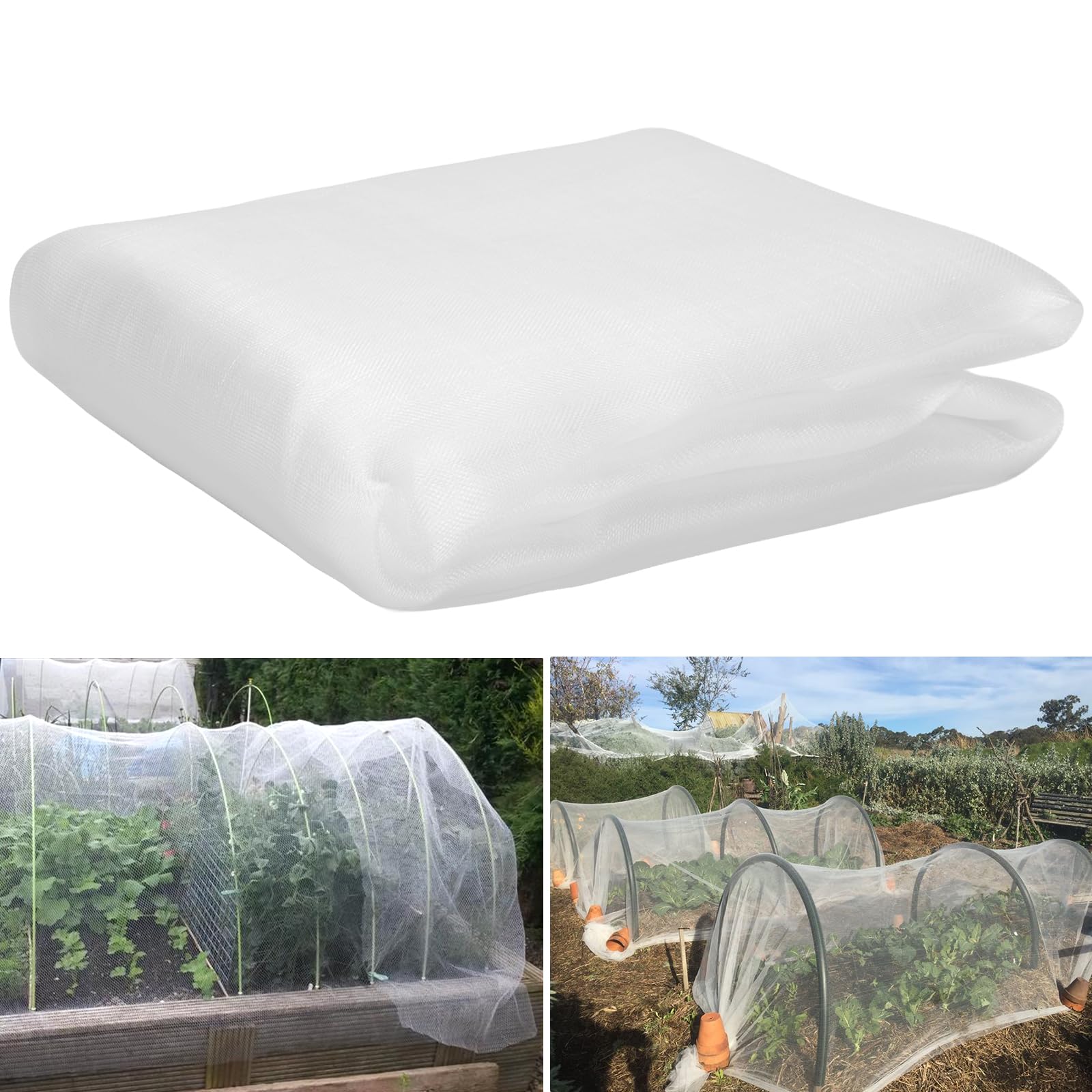 KINGLAKE 35gsm Thicken Insect Netting Mesh, 1.5x5m Fine Mesh Garden Plant Netting for Protecting Vegetables Fruits Flowers Crops, Fits Raised Beds Veg Patch Allotment Greenhouse Outdoor