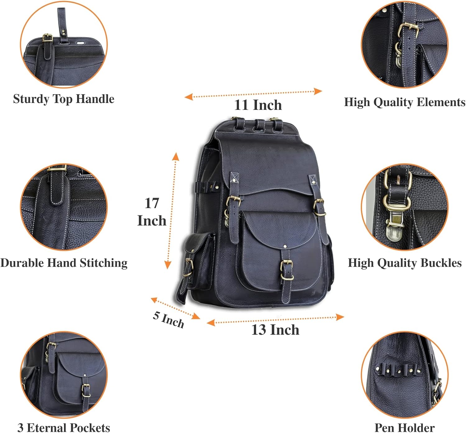 leather laptop backpack 17 inch