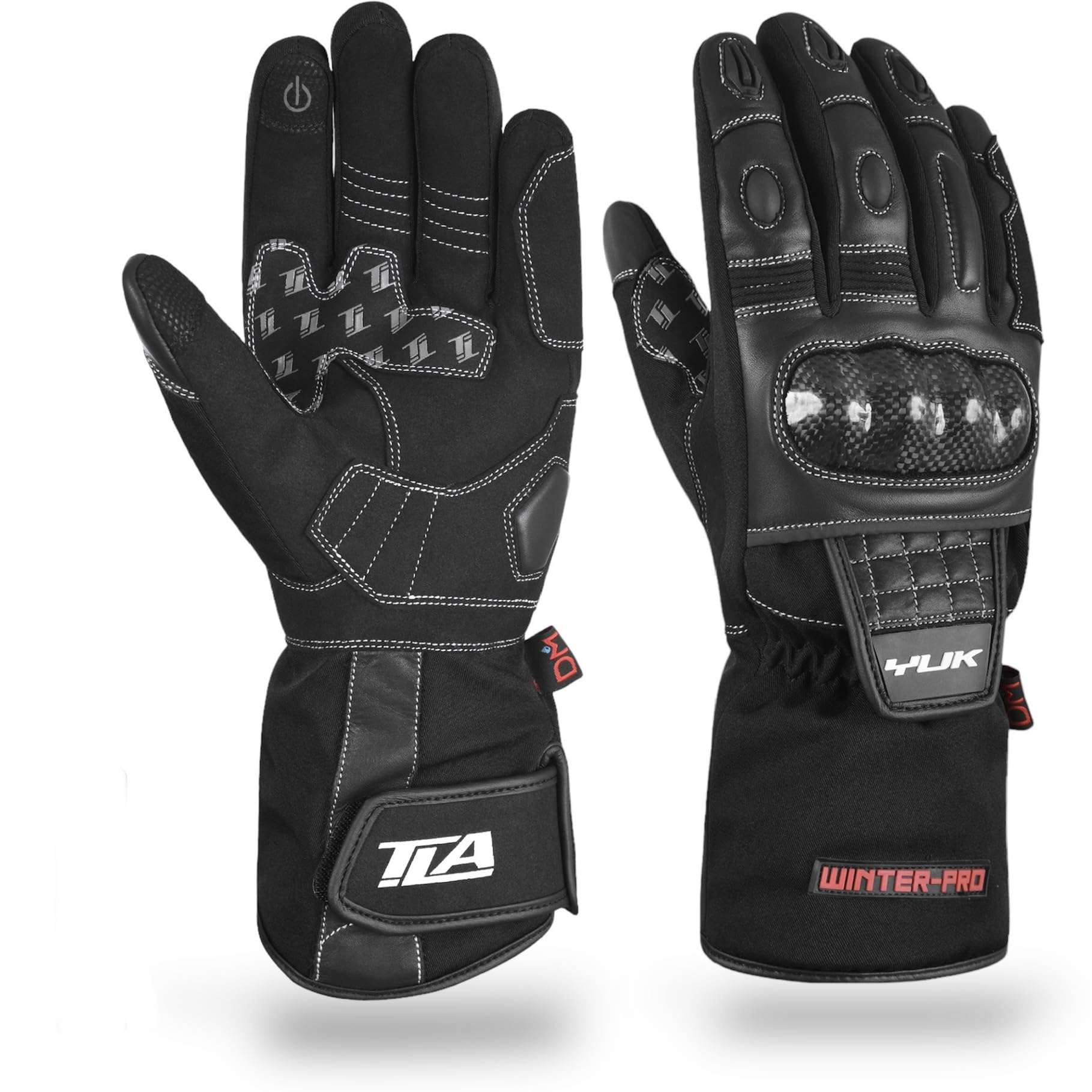 TLA YUK Guanti moto invernali impermeabili con protezioni nocche omologati CE, unisex uomo/donna, Guanti da moto e scooter, imbottitura con membrana protettiva per clima freddo.