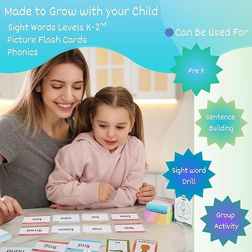 Miniatura 4 de Tarjetas flash de palabras a la vista Kindergarten - 2nd 500 palabras  con tarjetas flash fonéticas  Aprender a leer construcción de oraciones para