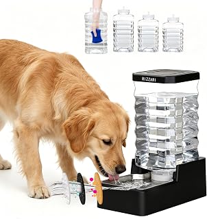 RIZZARI 2.64 Gallon Dog Water Bowl Dispenser:Large for Multiple Dogs