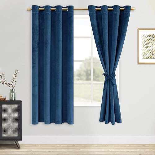 Miniatura 55 de DWCN Cortinas de Terciopelo - Cortinas de Ventana que Oscurecen la Habitación y Bloquean la Luz para Cuarto de Bebé, Dormitorio, Sala de Estar,
