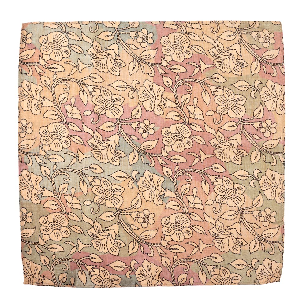the tie hub Indian Print Silk and Cotton Pocket Square For Men-picture-44