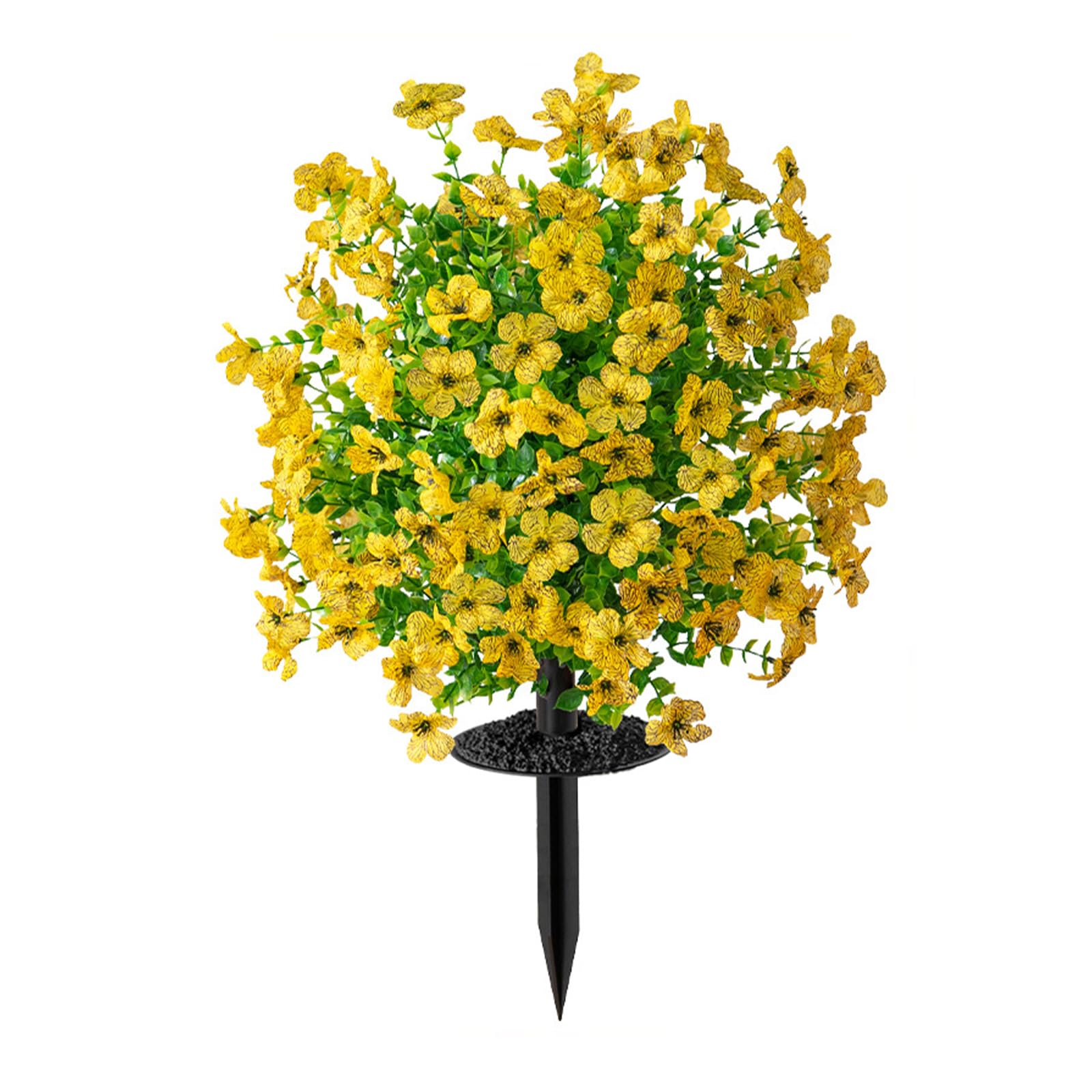 Piceioep Realistic Flower Stake Artificial Green Plant with Ground Stake for Garden Patio Yard Front Porch Indoor Decoration Fraudulent Gumtree Blossomy Arrangement