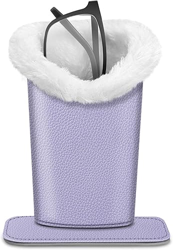 Miniatura 56 de Fintie Soporte para anteojos forrado de felpa con base magnética, estuche de cuero vegano prémium para lentes