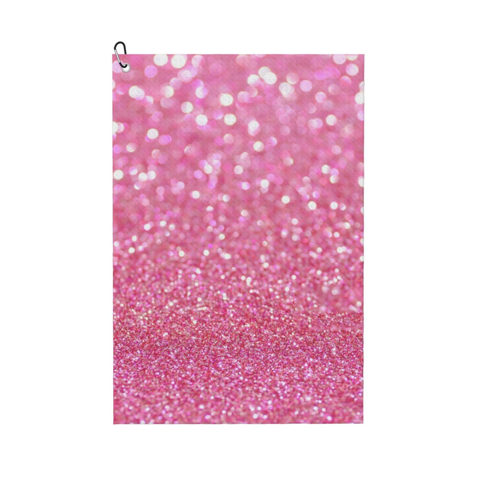 Hnnkloy Pink Glitter, 16x24 in Portable Waffle Golf Towels with Carabiner Clip for Golf Bag