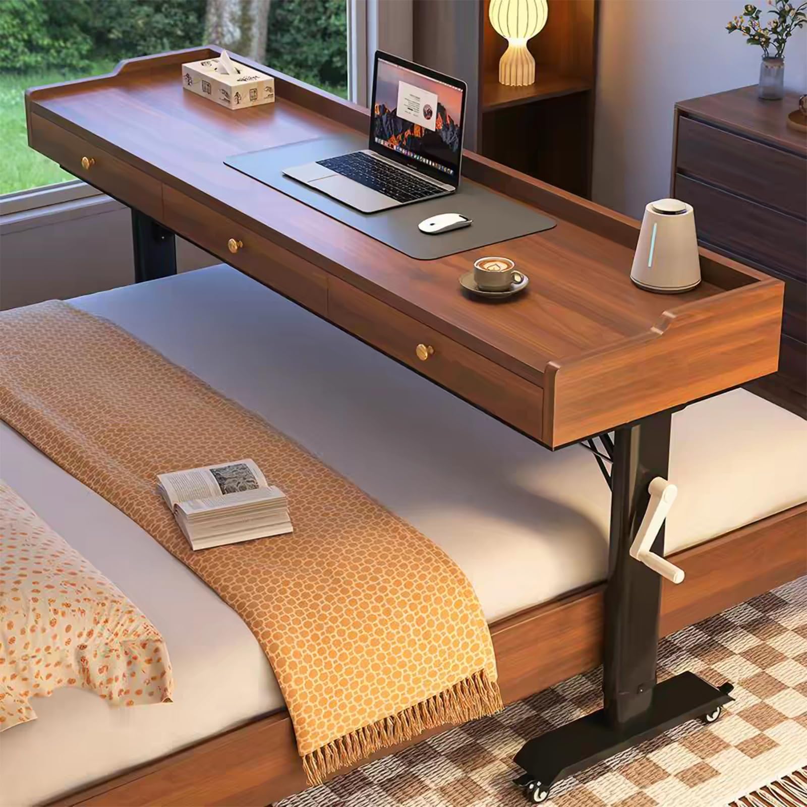 Table d'appoint de soins et de chevet 130cm grand modèle avec rangement intégré