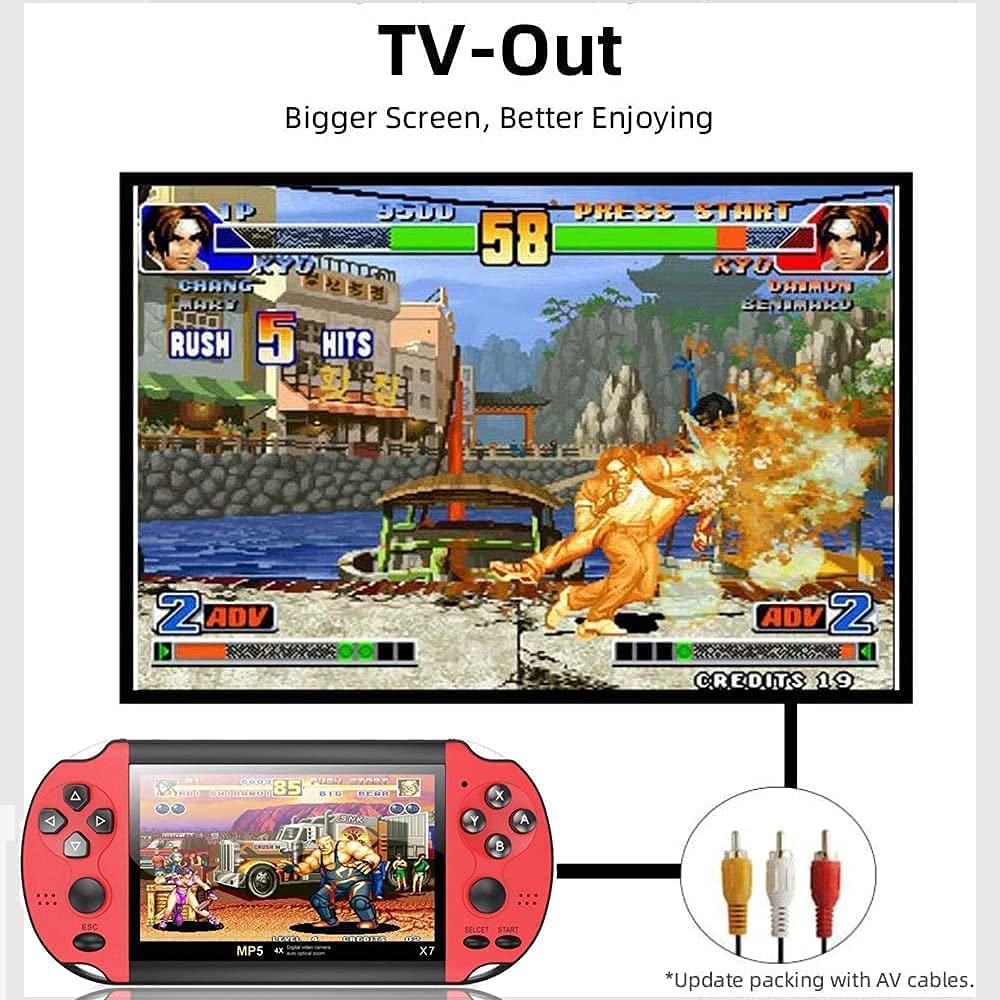 Consola De Juegos Portátil De Mano, 10000 Juegos De Video Retro FC Integrados, Pantalla LCD De 4,3 Pulgadas, Recreación Familiar, NES/GB/GBC/GBA/MD/PS1, Compatible con MP4/Txtciños