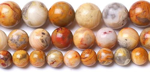 Miniatura 4 de Cuentas sueltas redondas de Ágata Crazy Lace de 8MM, cuentas de gemas naturales, cuentas de piedra energética de cristal para hacer joyas, pulseras