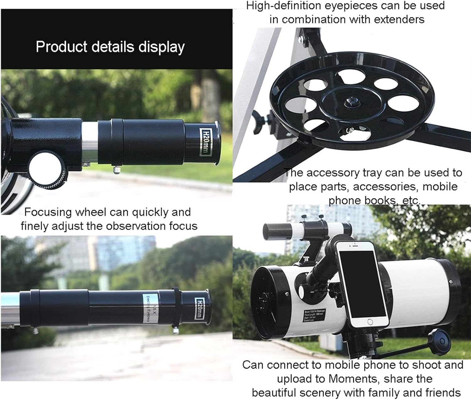 Telescope, Telescopes for Adults Astronomy,Astronomical Reflector Telescope Comes with Tripod with 20Mm/12.5Mm Eyepiece,The Best Astronomical,Package 1