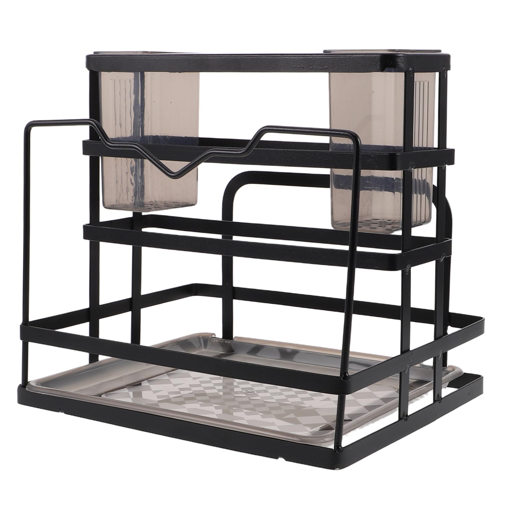 FUNOMOCYA Sturdy Metal Knife Block Chopstick Holder Cutting Board Stand Silverware Organizer Kitchen Sink Organizer