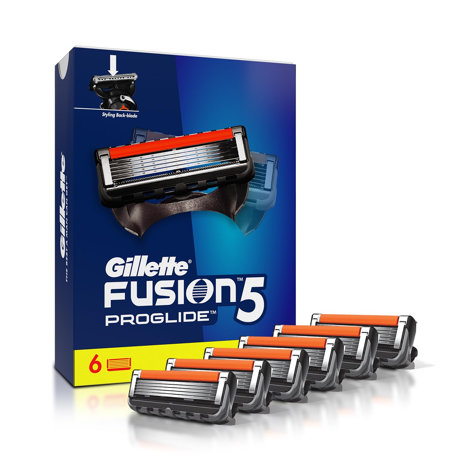 Gillette Fusion Proglide Shaving Blades- Pack of 6 (Cartridges) & Gillette Fusion Manual Razor for Men for Perfect Shave and Perfect Beard Shape (B0B9XRQT4N) Amazon Price History, Amazon Price Tracker